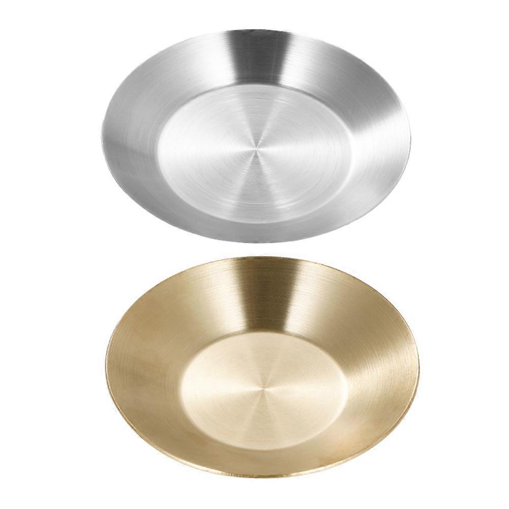 Stainless Steel Sauce Tray for Seasoning with 2Pcs Household Practical Plates