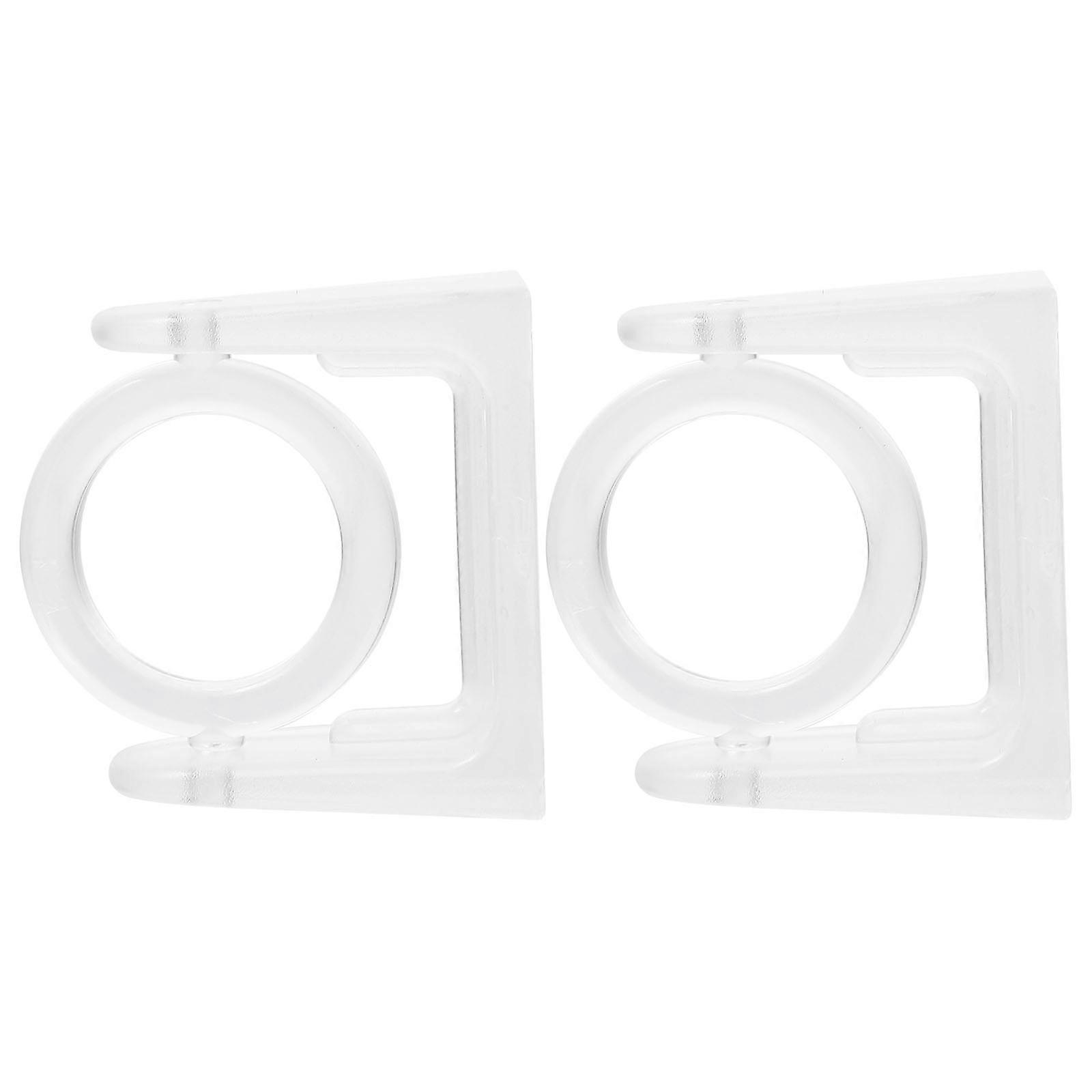 Transparent Curtain Rod Holder Rotating Hook for Home 2Pcs ABS Material
