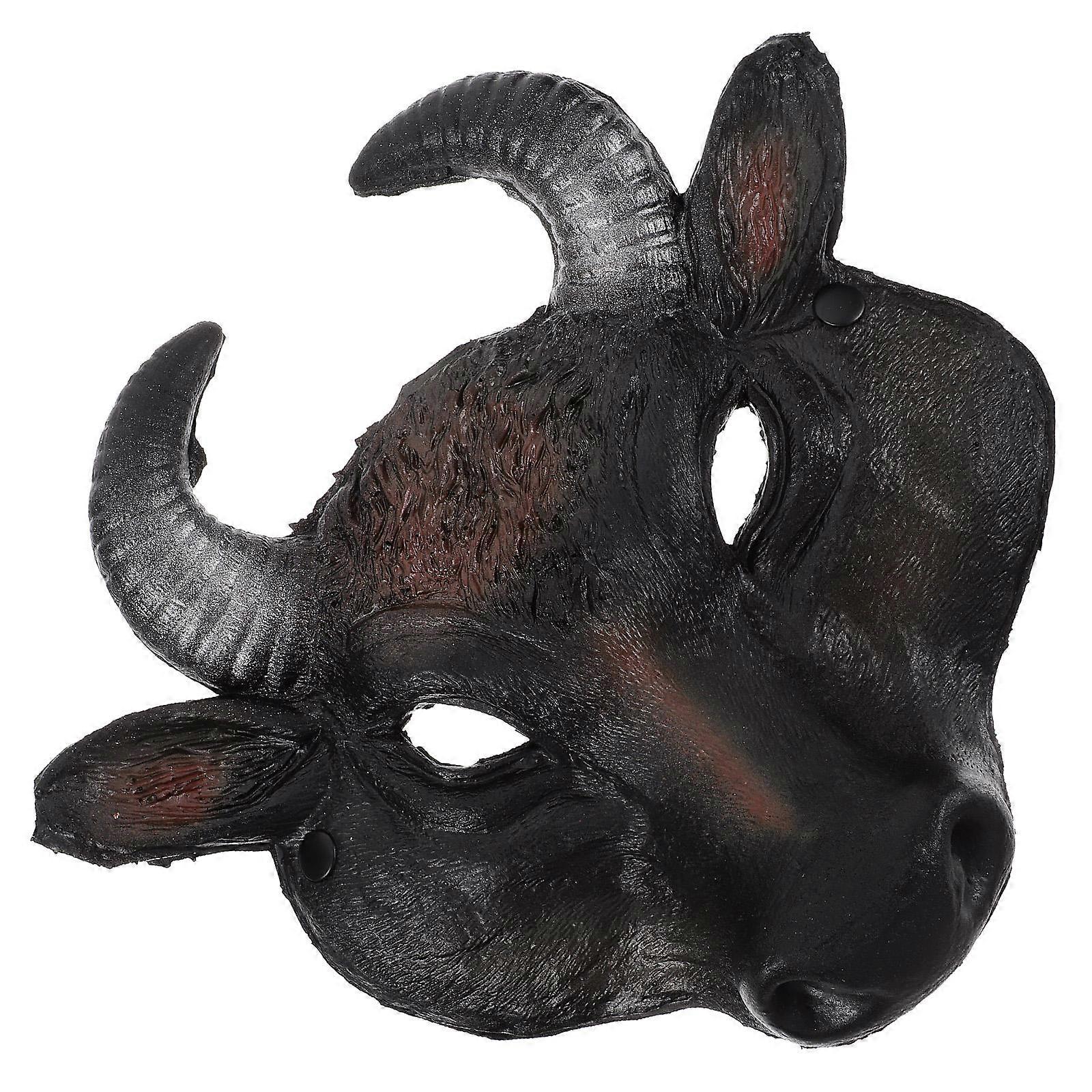 Bull Mask Half Face Mask for Party 5Pcs Black PU Costume Props