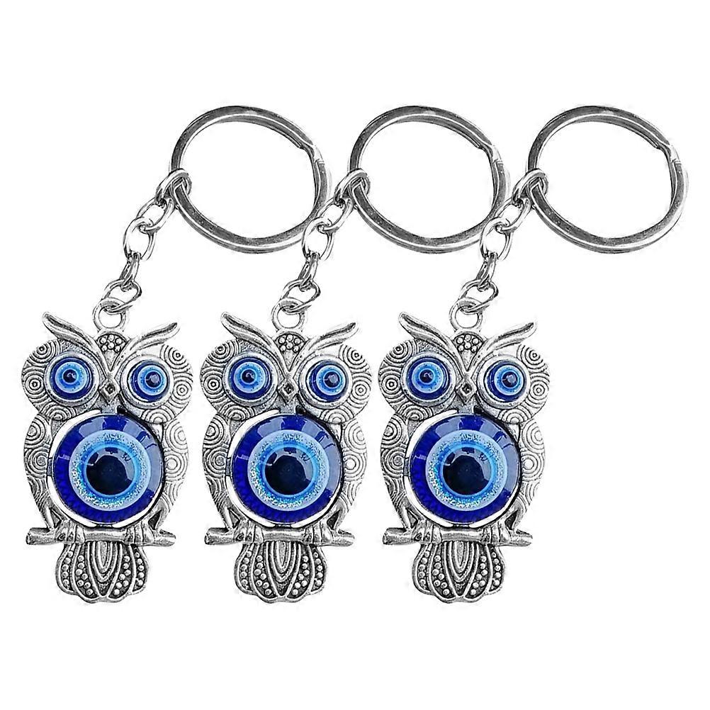 Evil Eye Keychain Owl Alloy Keyring for Decoration 12Pcs Set