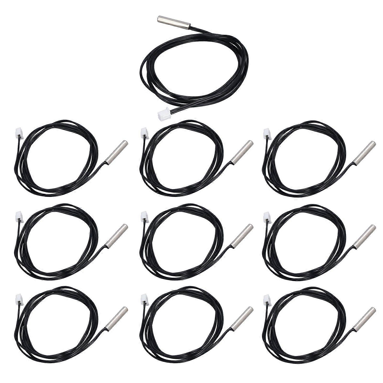 10Pcs Thermistor Sensor NTC Temp Temperature Probe 5x25mm Cylindrical Head for Measuring10K B3950