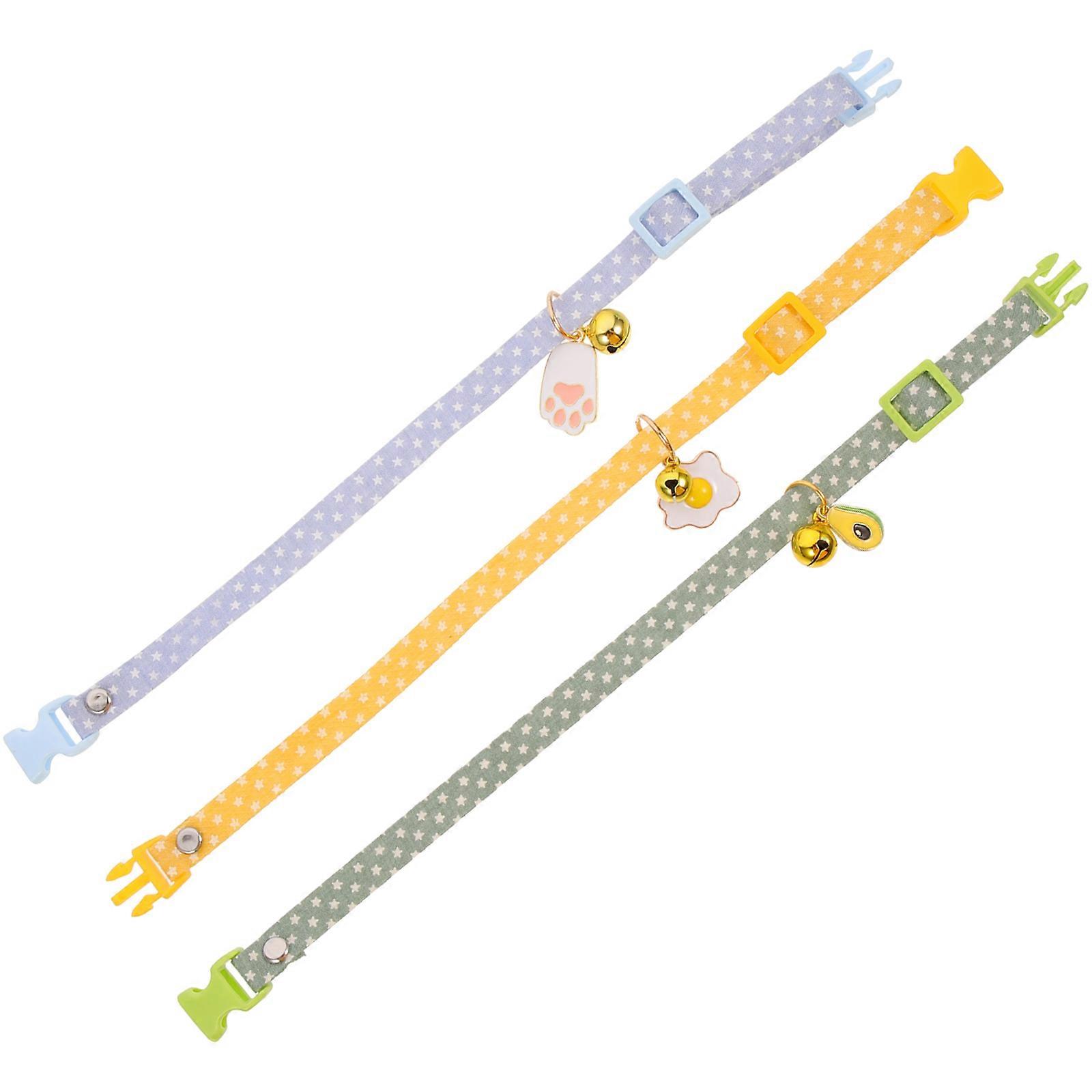 Cat Collar Avocado Pendant for Pet Use 3Pcs Adjustable Small Kitten Collar