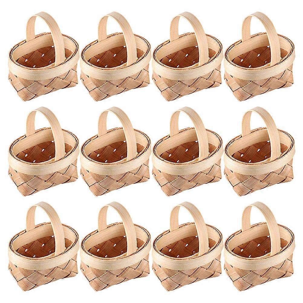 Mini Wicker Baskets Small Basket with Handle for Party Decorations 60Pcs