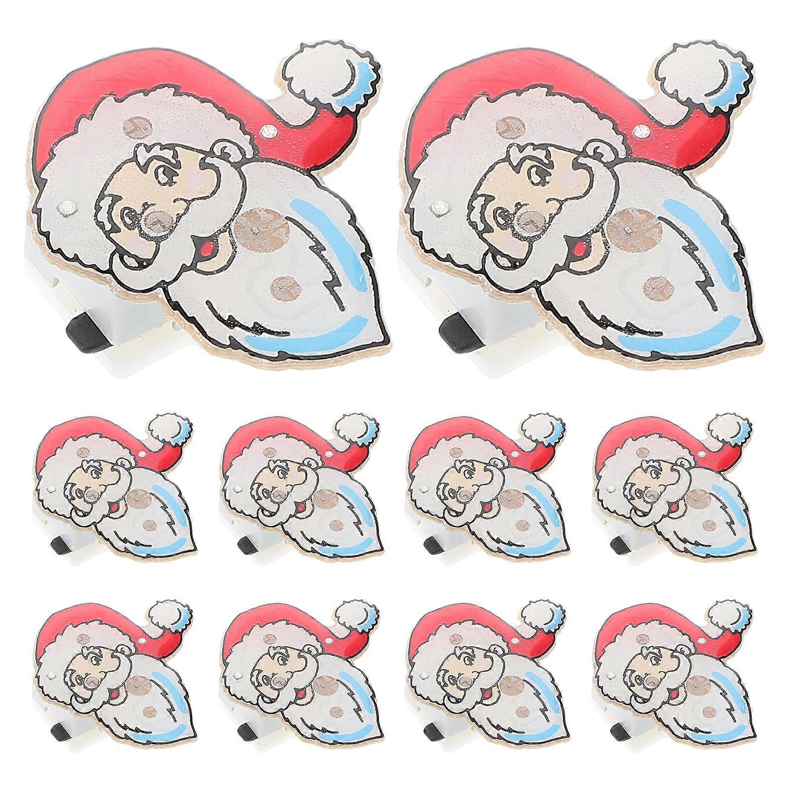 Flashing Christmas Brooch Santa Claus Badge for Parties 25Pcs