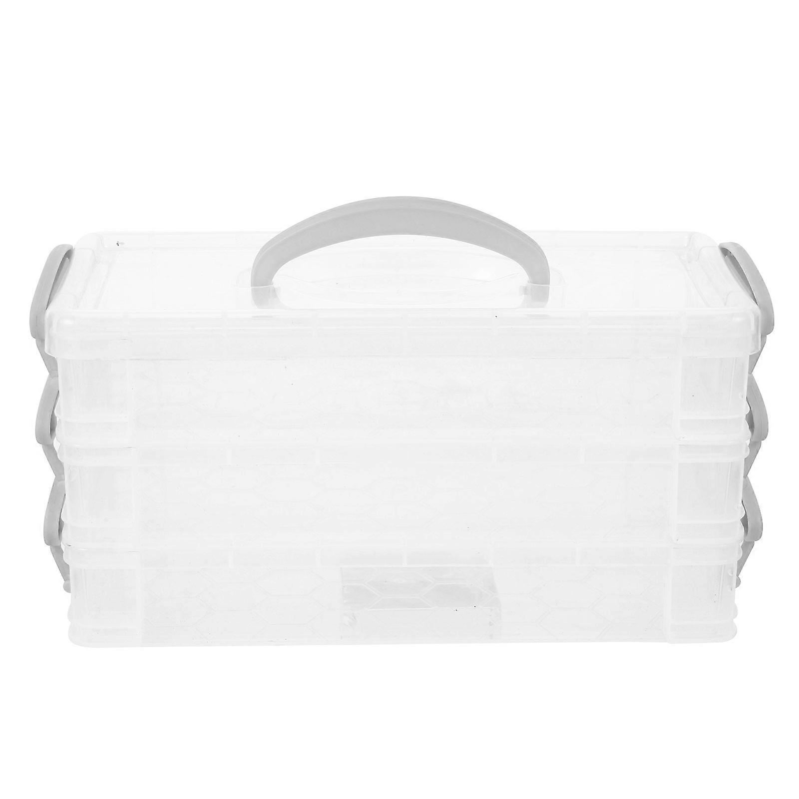 Stackable Pencil Box for Storage Use 4Sets Plastic Pencil Container