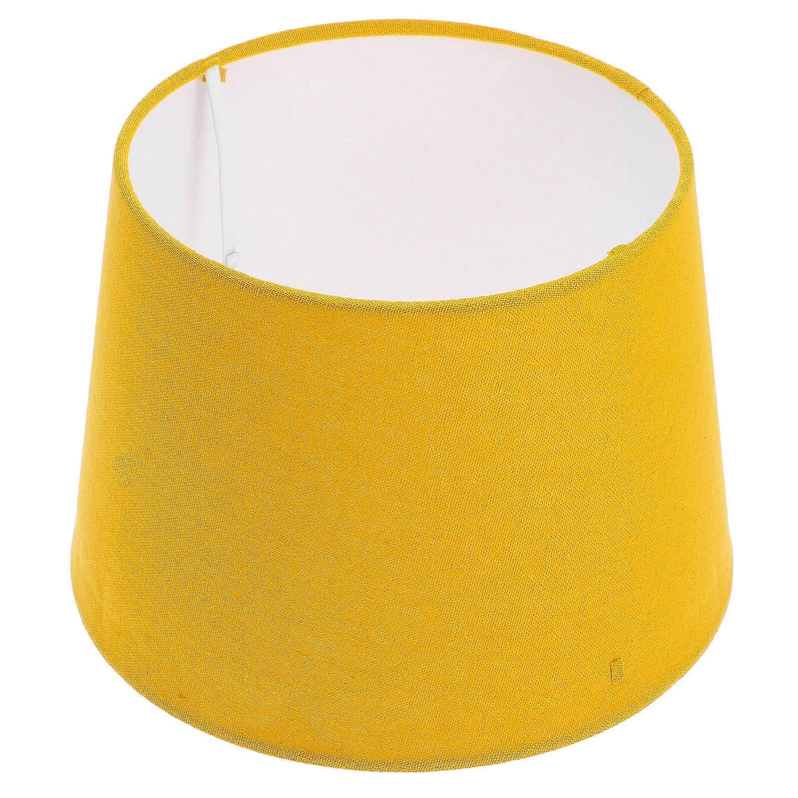 Decorative Lamp Shades Cloth Lampshade Table Lamp Replacement Light Cover Yellow 25X25X18CM Light Diffusion 1Pcs