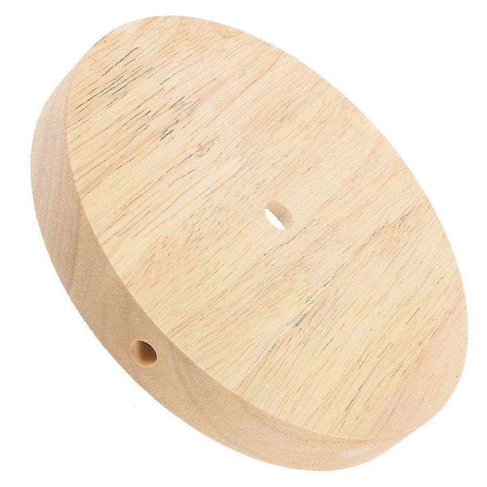 Wooden Table Lamp Base Replacement 5Pcs Round Shape Designed For DIY Craft Display Creative Occasion 10X10X1.5CM Khaki Color Stable Support