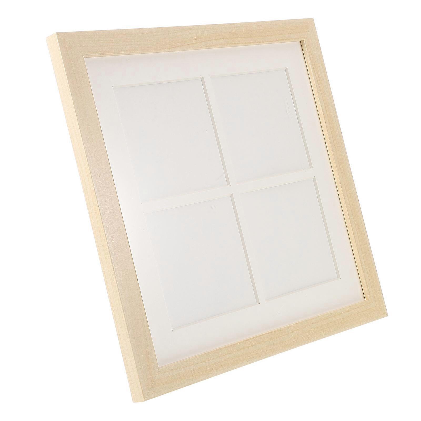 Square 5Pcs Beige Photo Frames Collage For Home Decor Wall And Tabletop Display Design 28X28X1.5CM