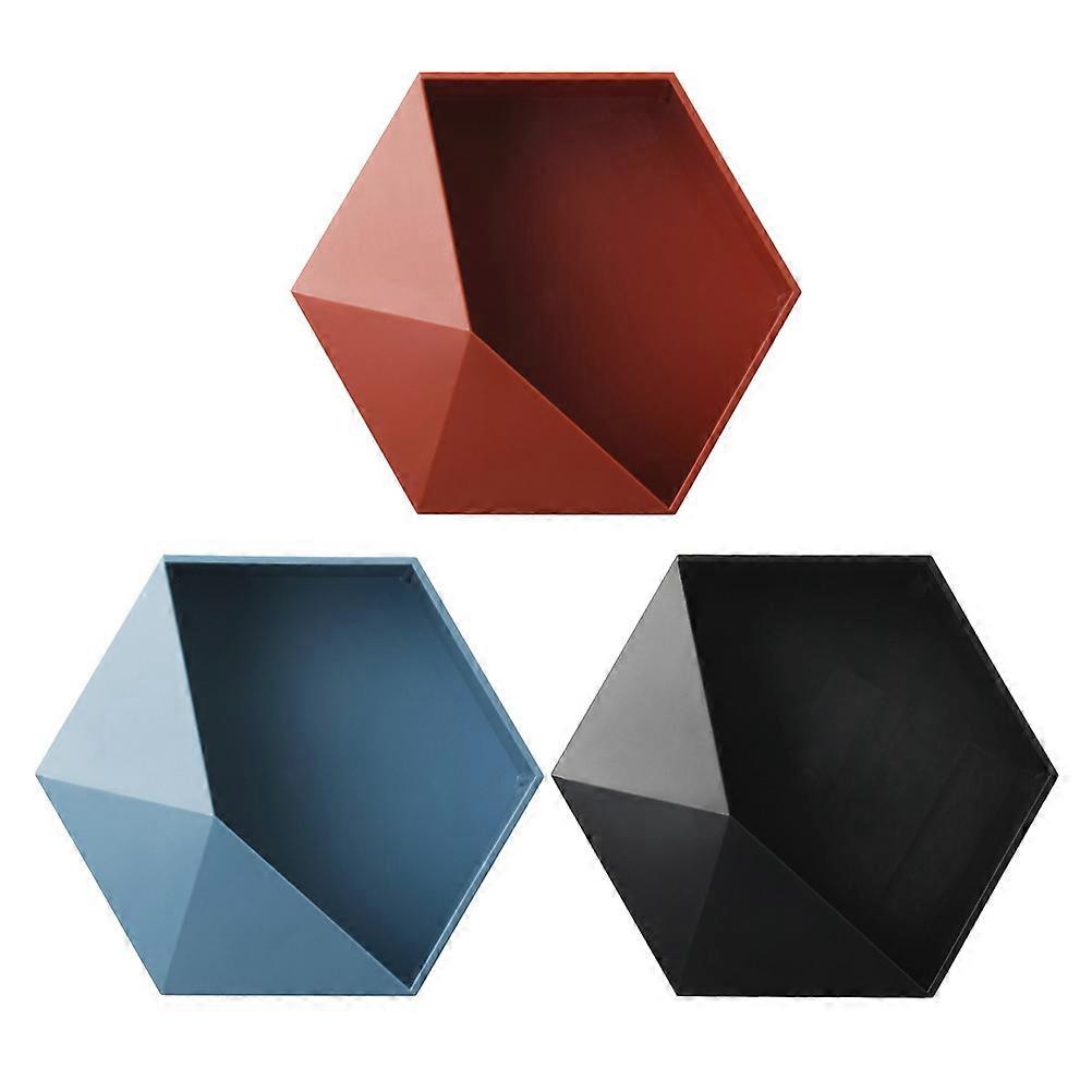 Nursery Wall Shelves Nordic Geometric Wall-mounted Storage Rack Black 25.5*22cm Space Saving Display Items 1Pack
