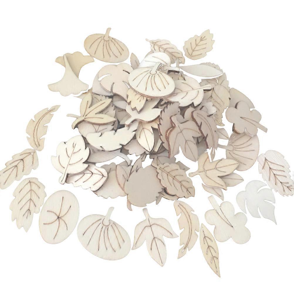 Wood Craft Material Leaves Shaped Wooden Slices for DIY Projects 300Pcs