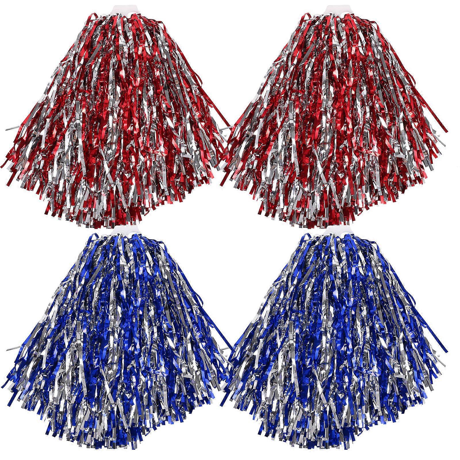 Cheerleading Props 4Pcs Cheer Pom Poms Assorted Color Sports Meeting Performance Audience Cheer Team Accessories