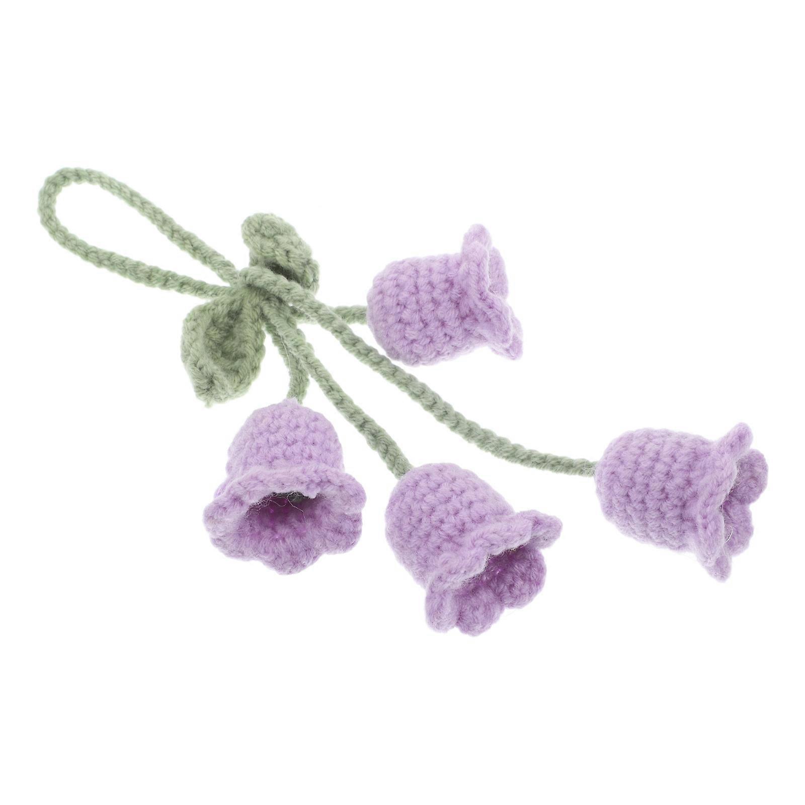 Creative Design Crochet Pendant Car Decor Hanging Accessories for Daily Use Easy Installation Handmade Craftsmanship 2Pcs