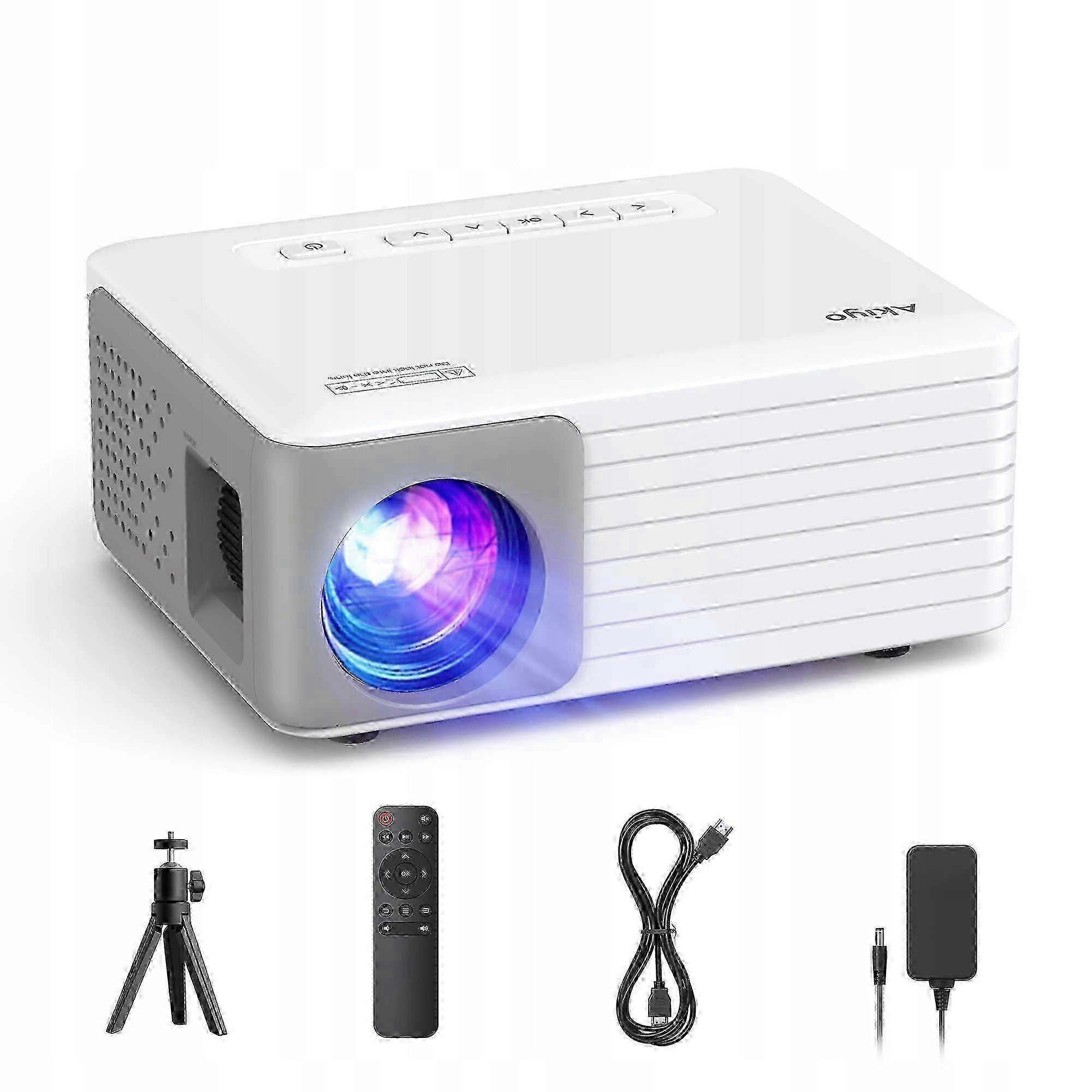 Projektor Akiyo O1pro Led Weiß Fernbedienung + Stativ