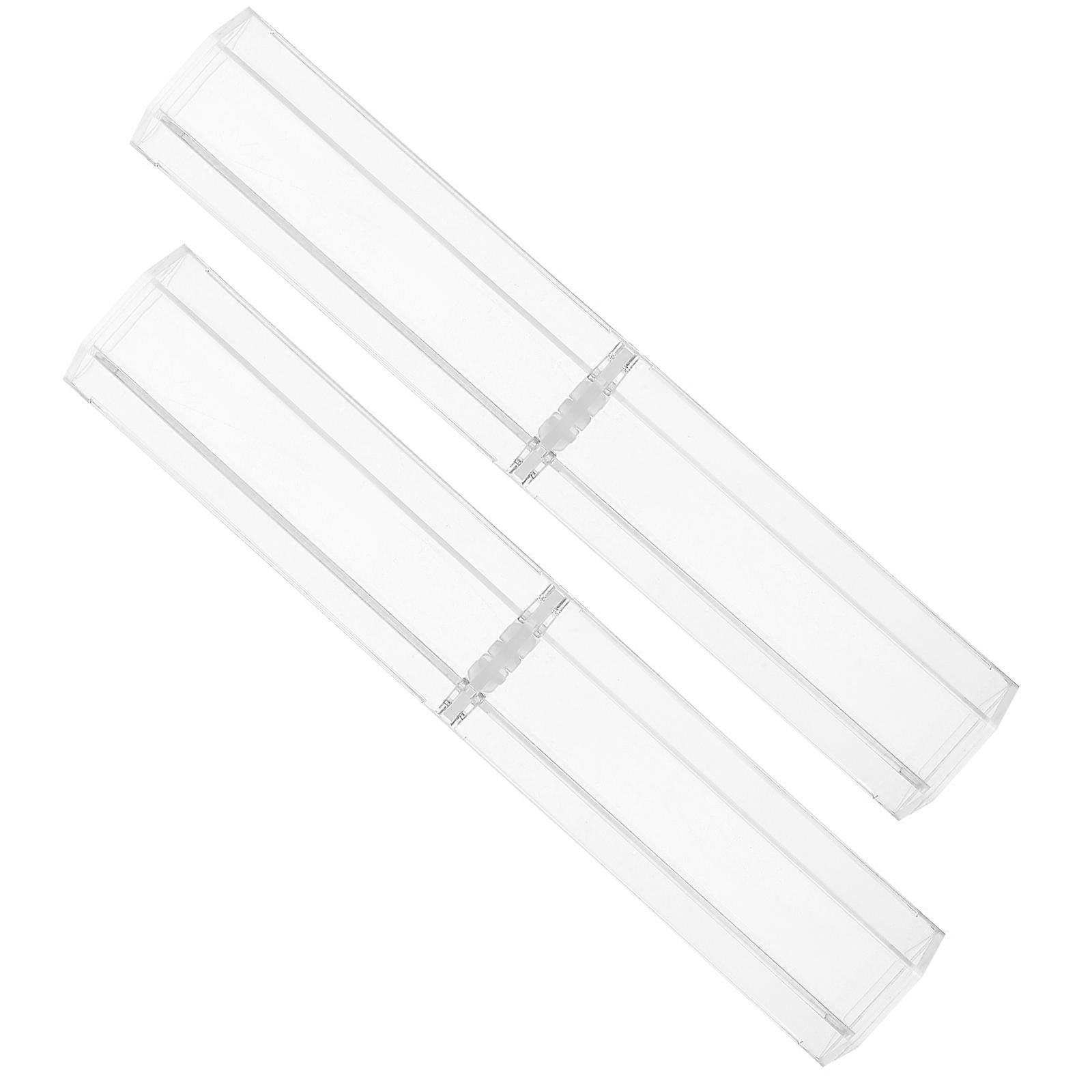 Transparent Pencil Cases for Storage 24Pcs Acrylic Clear Pen Display Boxes