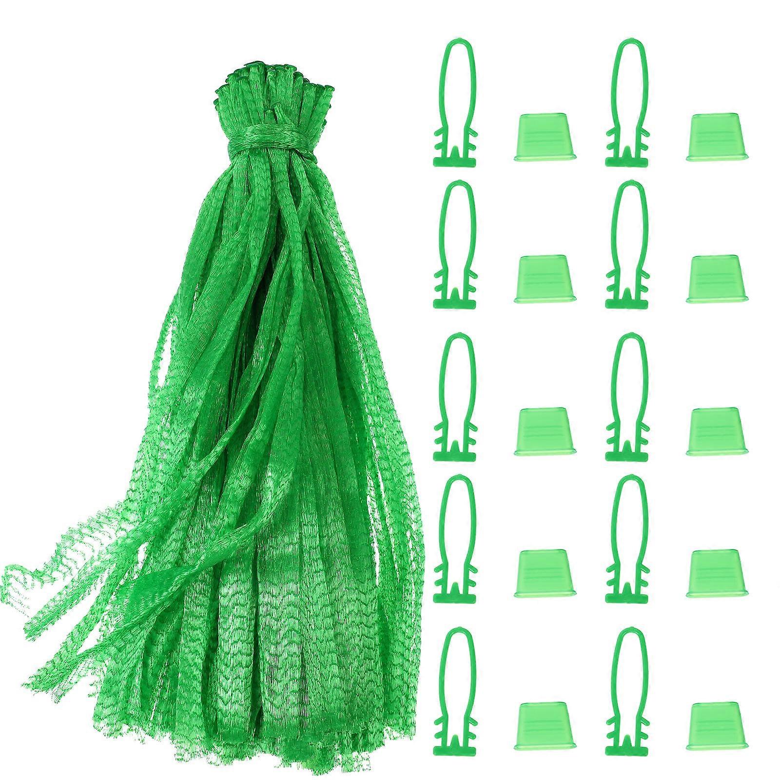 Breathable Fruit Mesh Bags Suitable For Vegetables Storage Green Rectangular 15.7X0.8X0.6in 300Pcs