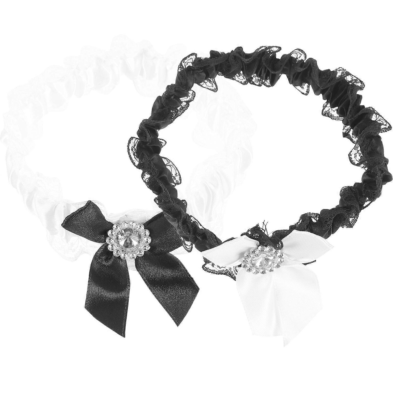 Bridal Garter Set 2Pcs Stretchable Bow Shape Elegant Design For Weddings And Parties Assorted Color Comfortable Wearing