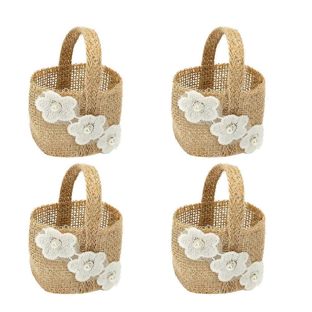 Candy Linen Basket Linen Flower Basket for Storage 12Pcs Pack
