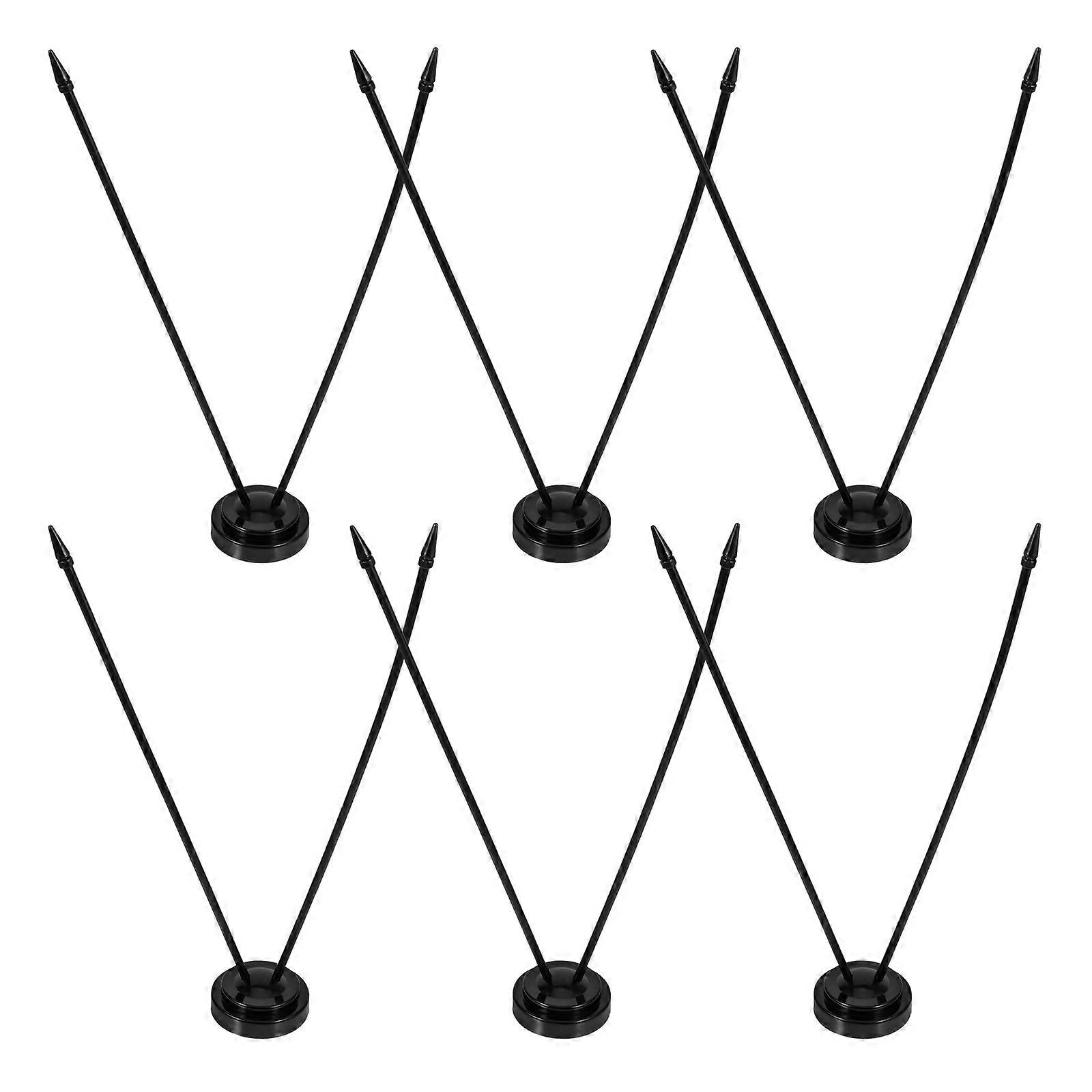 Decorative Display Mini Flag Holders 12-Pcs Portable Black Stand For Office Meetings And Home Decoration
