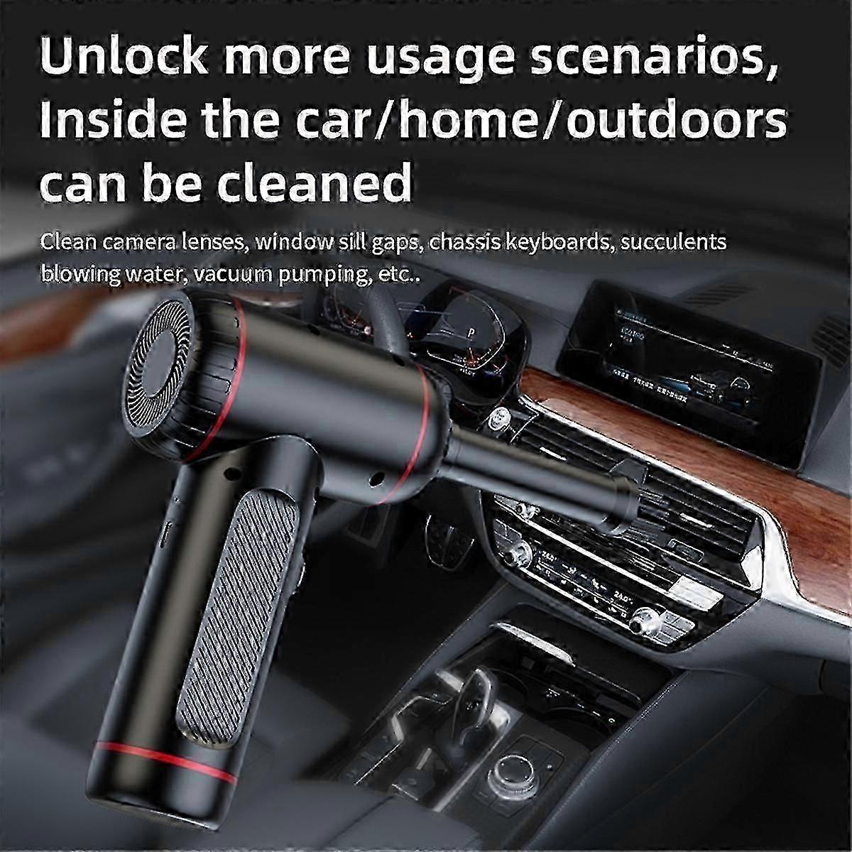 Compressed Air Duster Portable Cordless Air Blower Computer Cleaning for PC Keyboard Car Crumbs, Bl