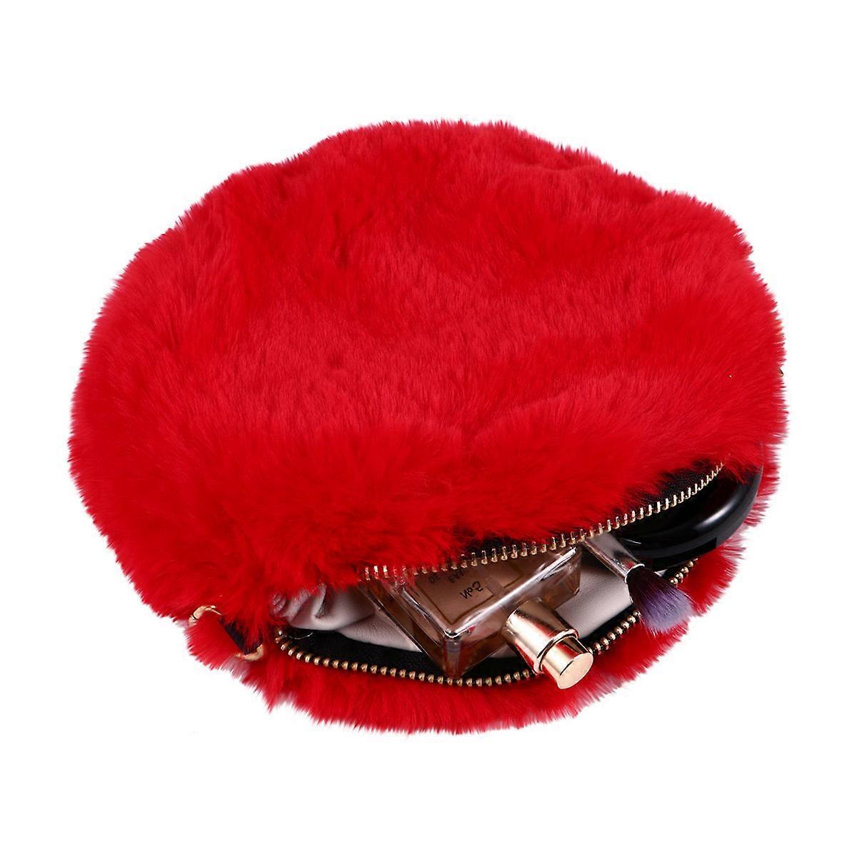 Comfortable Plush Bag for Storage Use 3Pcs Round Mini Shoulder Bag