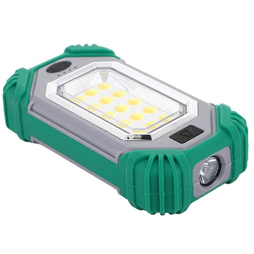 Portable LED Work Light with Double Magnets Adjustable Rechargeable Flashlight for Charging Mobile Green