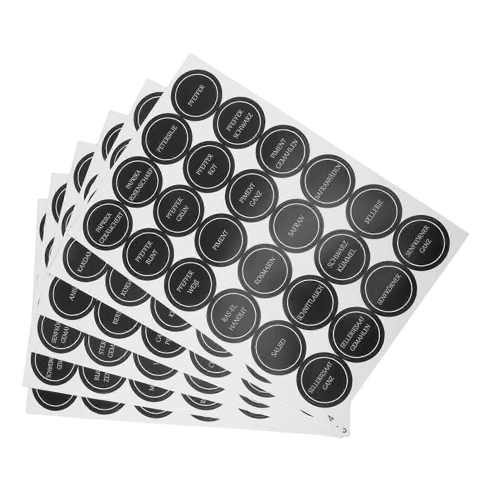 Jar Labels Round for Kitchen Organizing 12 Sheets of Spice Stickers for Containers