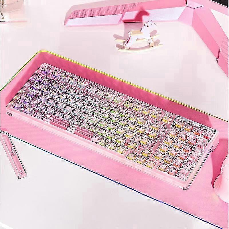 25-26 (New) AULA F98 99-Key Wired 2.4G Bluetooth RGB Three Mode Mechanical Keyboard