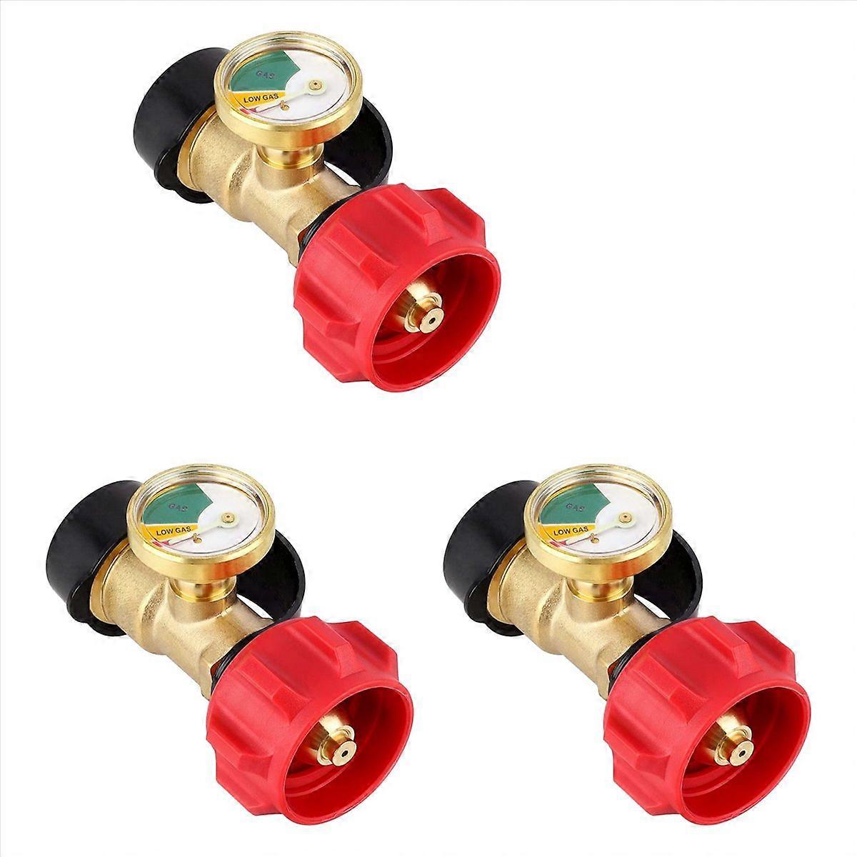 3X Propane Tank Gauge Level Indicator Leak Detector Gas Pressure Meter, Universal for Gas Grill, Lan