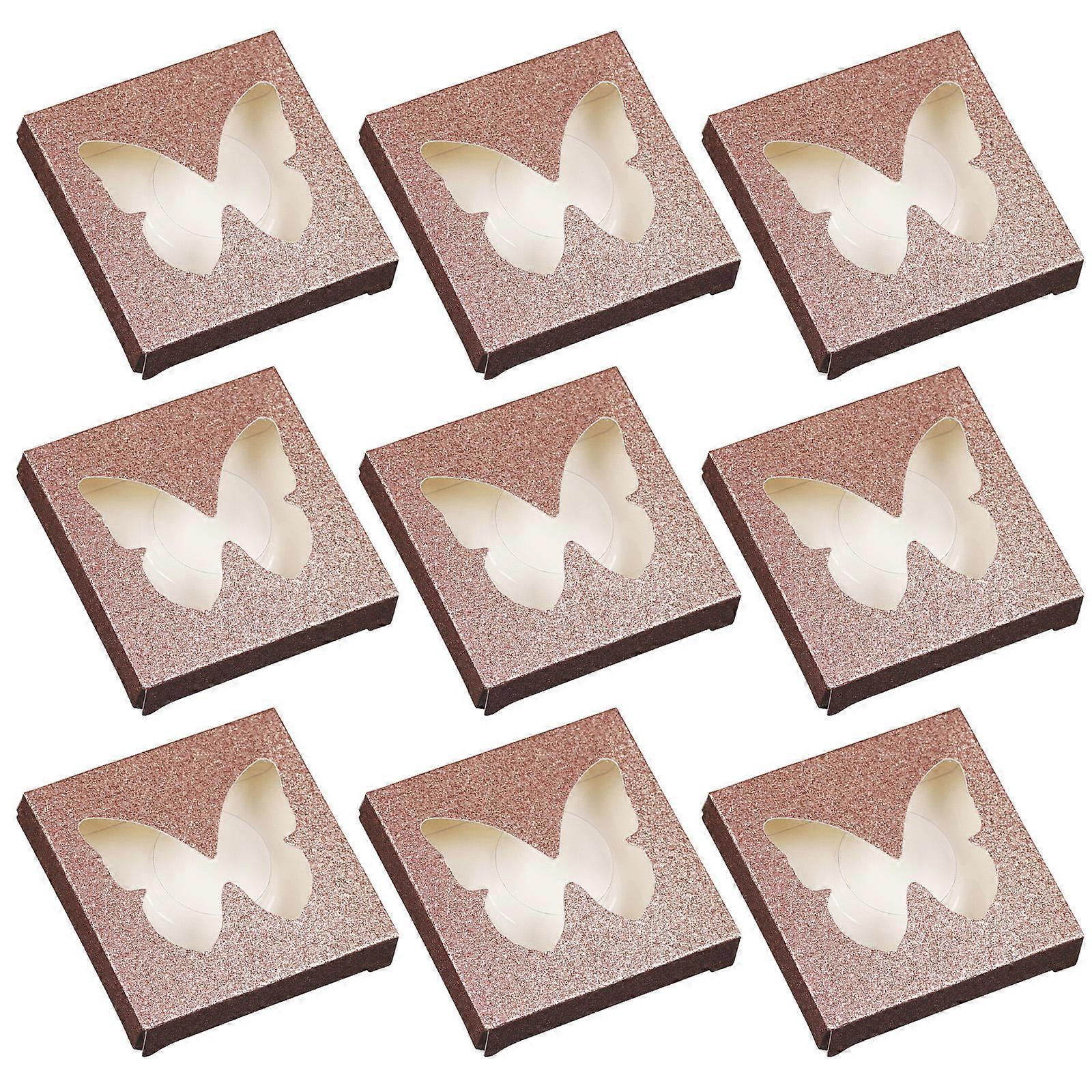 Empty False Eyelash Organizer for Storage 30Pcs Golden Eyelash Boxes