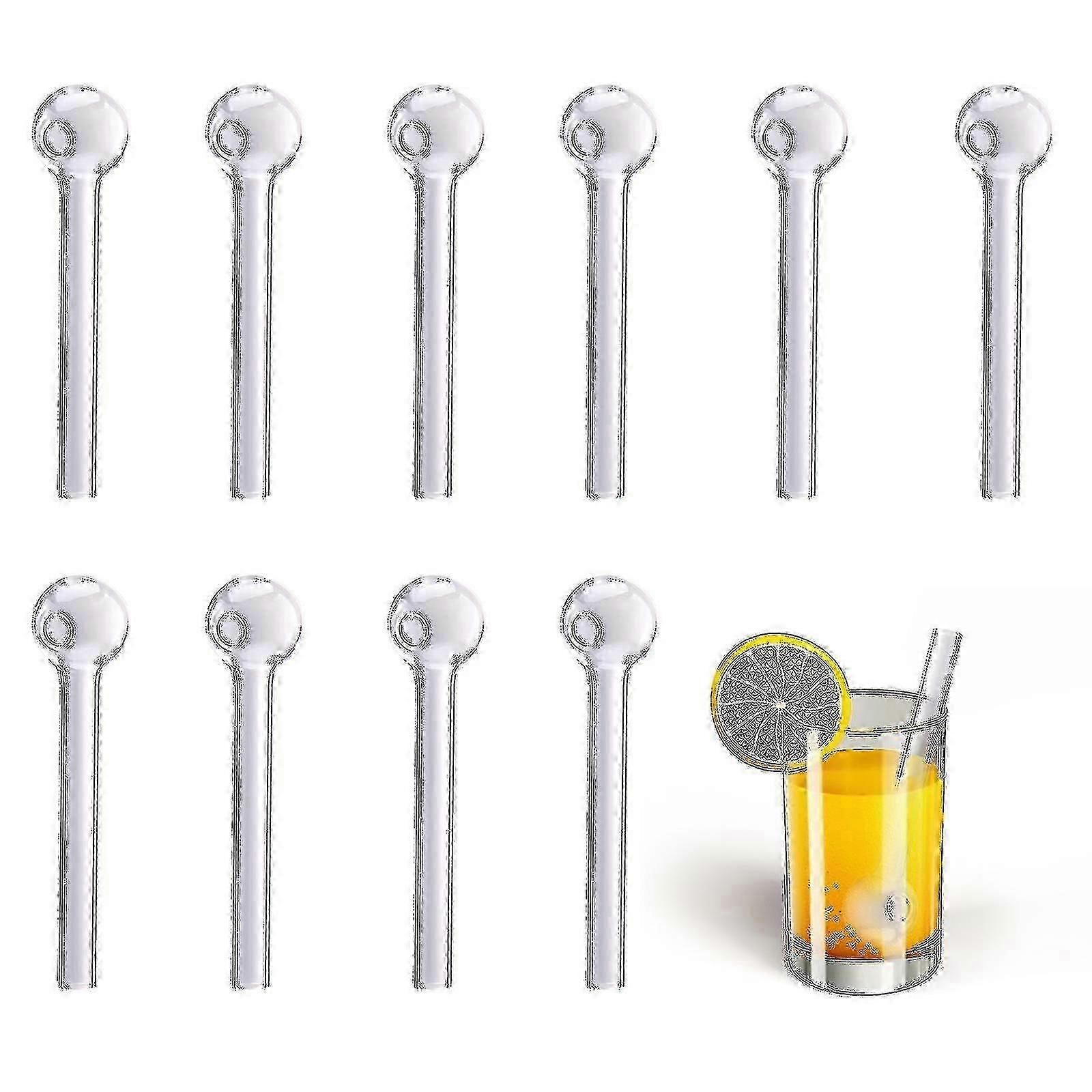 10 Stück Glas Pyrex Trinkhalme Pack Runde Kopf Design wiederverwendbare umweltfreundliche -ys 26s