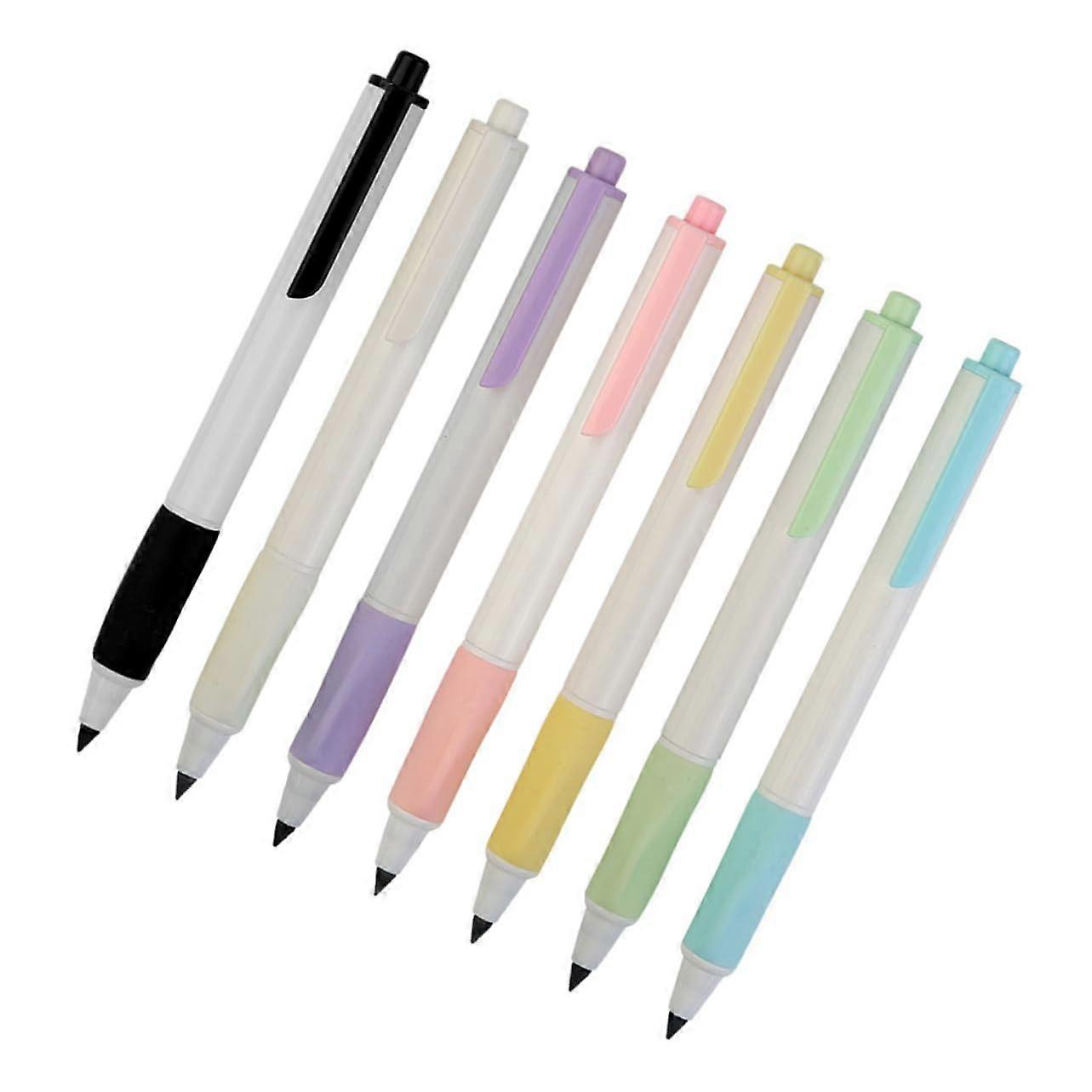 Inkless Everlasting Automatic Pencils 7 Piece Set Ergonomic Lightweight No Sharpening Multi Color For Students Teachers