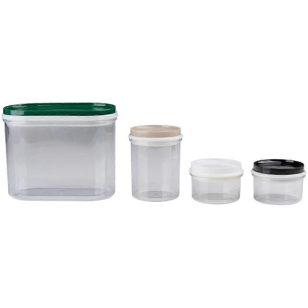 Food Storage Containers Set 4pcs Plastic Leakproof Stackable Medium Size Airtight Kitchen Utensils Lids