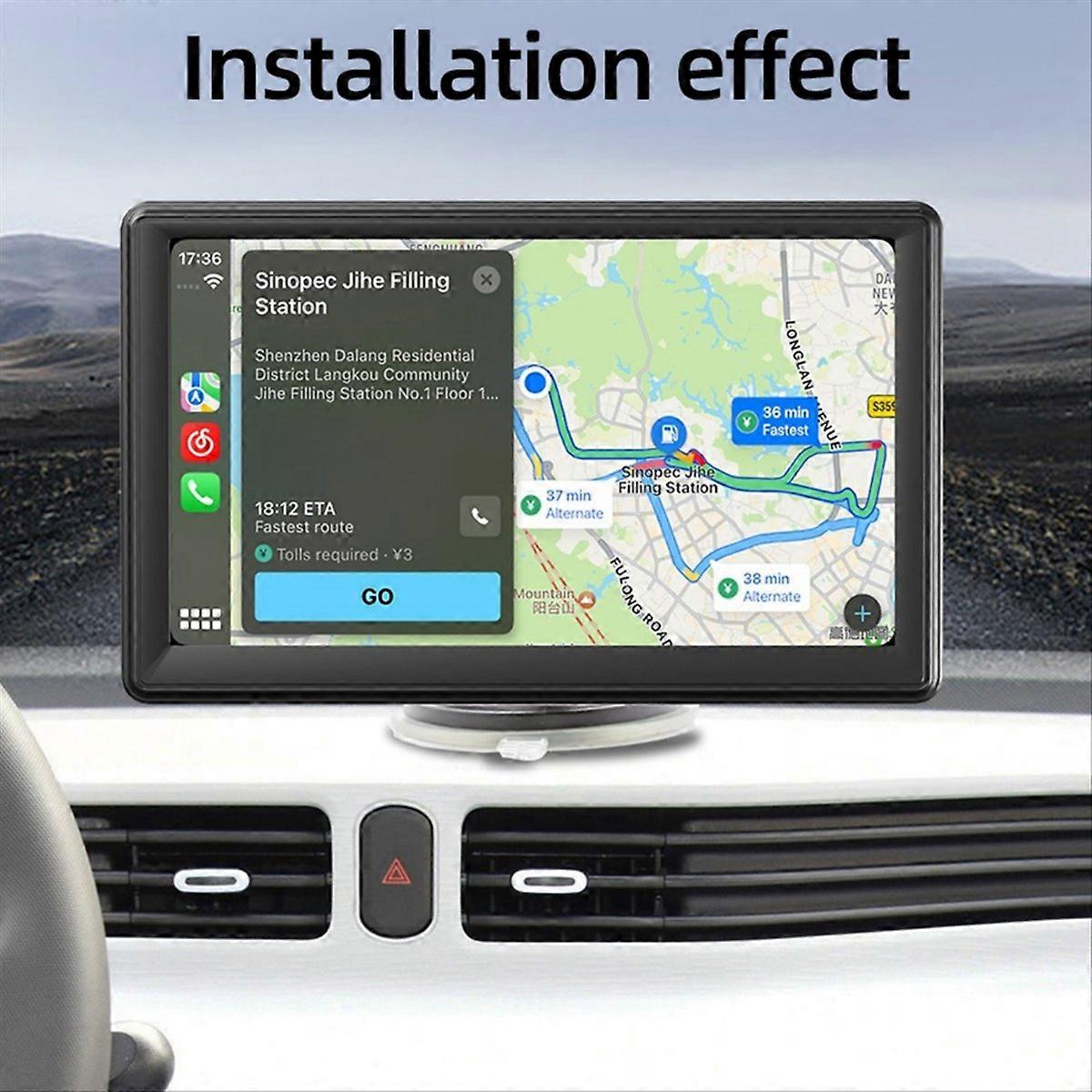 Wireless Carplay&Android Auto Screen Dash Mount, 7Inch Touch Screen