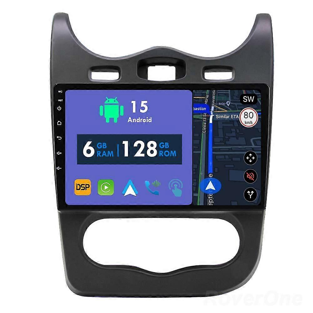Car Radio 6G+128G CarPlay GPS Navigation Head Unit for Renault Sandero 2013 2014 Android Auto Bluetooth Stereo Touch Screen