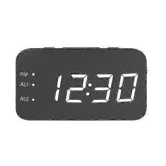 1.2 Inch LED Digital Temperature Display Alarm Clock with USB Ports and Battery