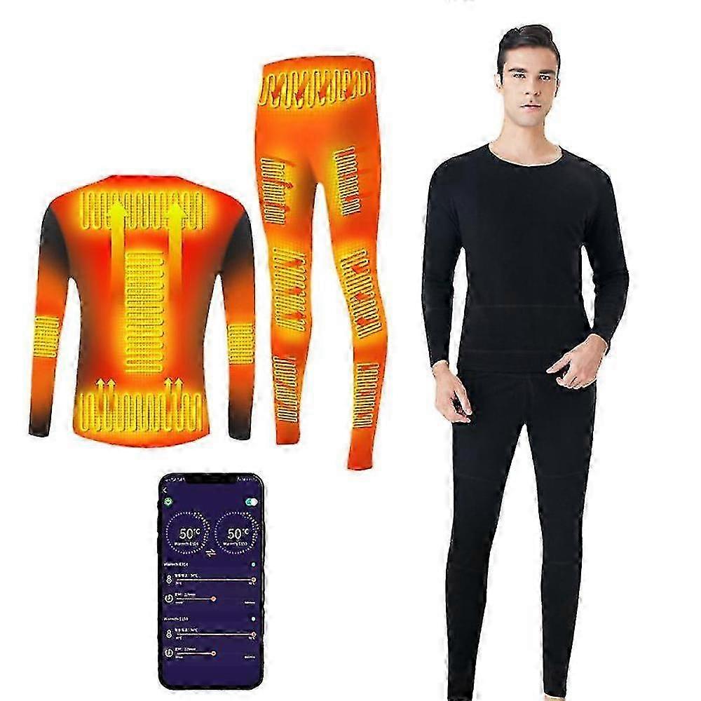 Heating Thermal Underwear Set For Men ,usb Electric Heated Underwear Base Layer Top And Bottom Long Johns JWJ