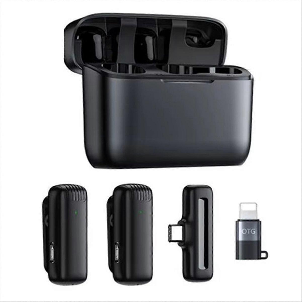 2 In1 Wireless Lavalier Microphone Charging Case Mic
