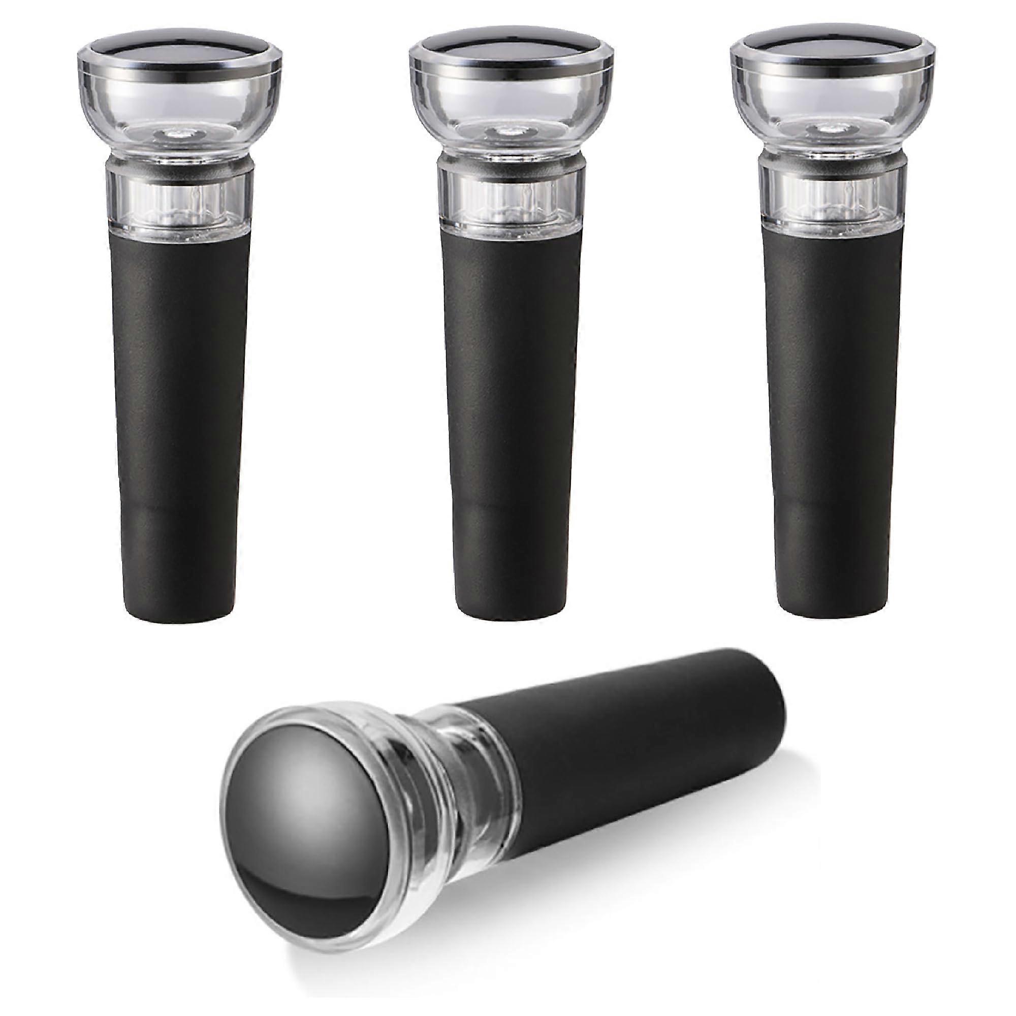 Wine Stoppers for Wine Bottles Vacuum 4Pack Reusable Wine Plug Bar Use, Leakproof Fits Standard 750mL Bottle