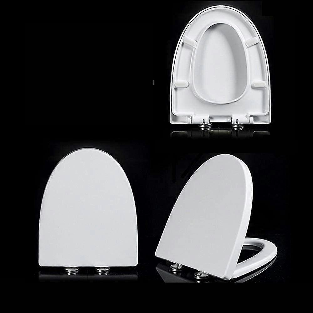 Soft Close Toilet Seats White Quick Release Adjustable Hinges  Bottom Fixing Toilet Lid Antibacterial PP Model