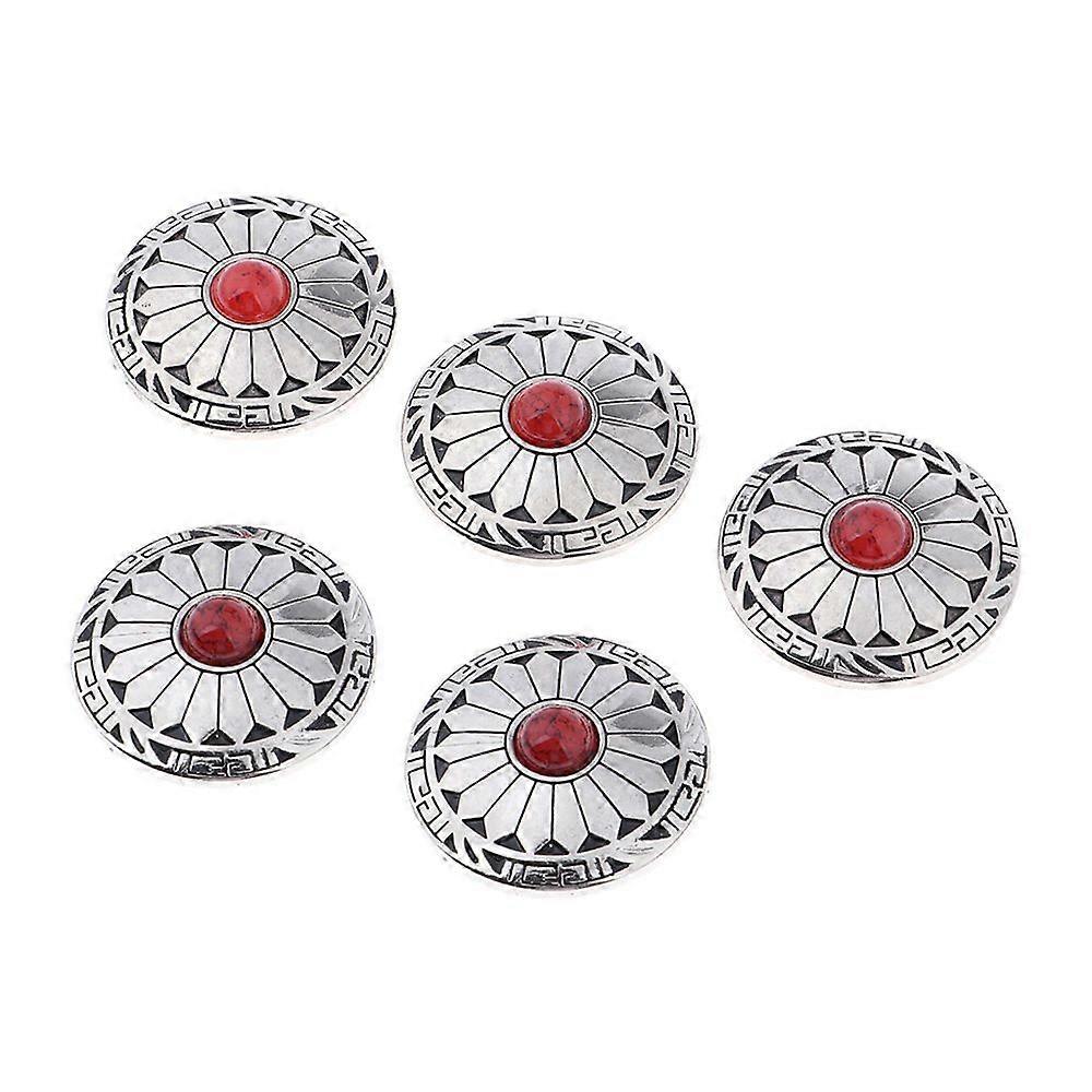 5pcs Vintage Buttons Screw Back Flower Rivets Coin Button C