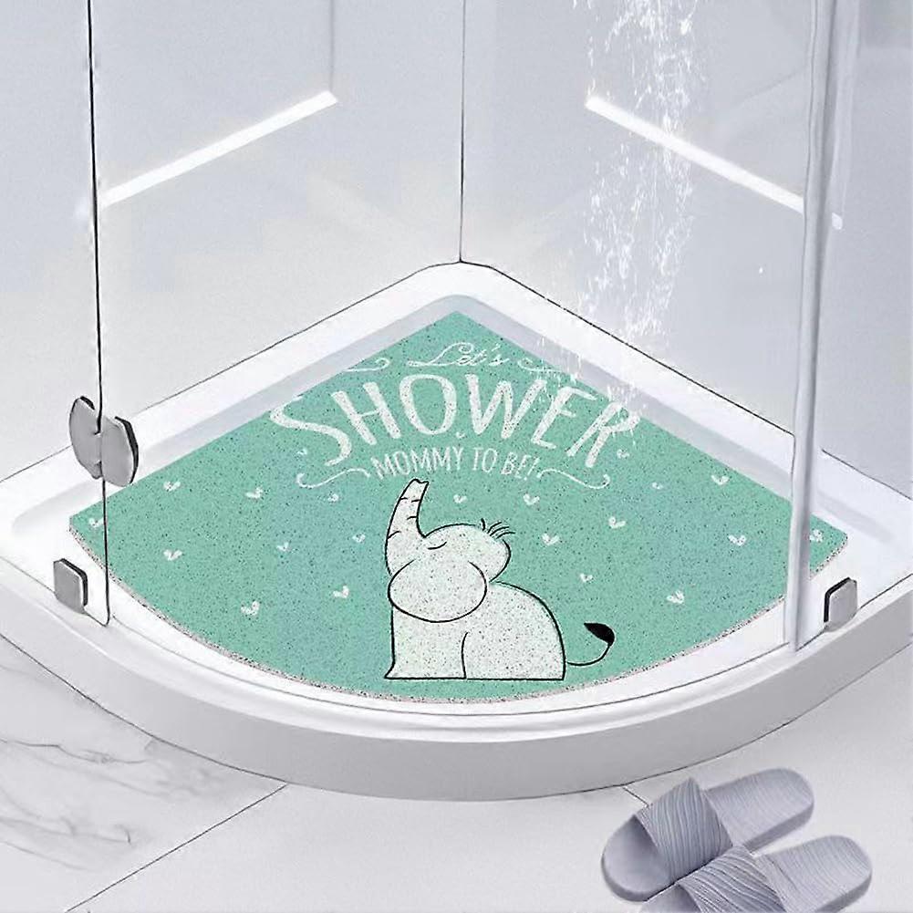 Corner Shower Mat Extra Large Non Slip Loofah Quadrant Bath Mat With Drain Soft Texture Style G 120x120 cm Anti Mould