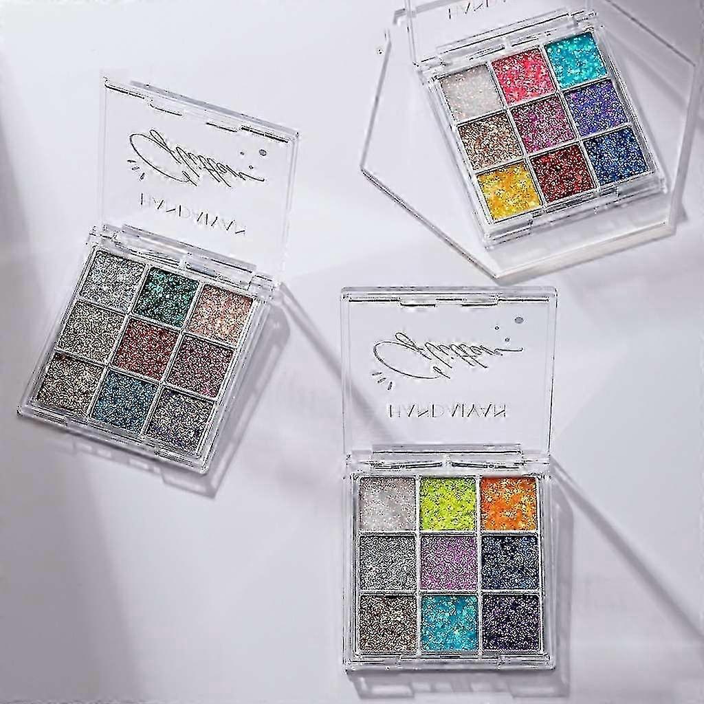 9 Colors Eyeshadow Sequins Bright Easy To Color Makeup