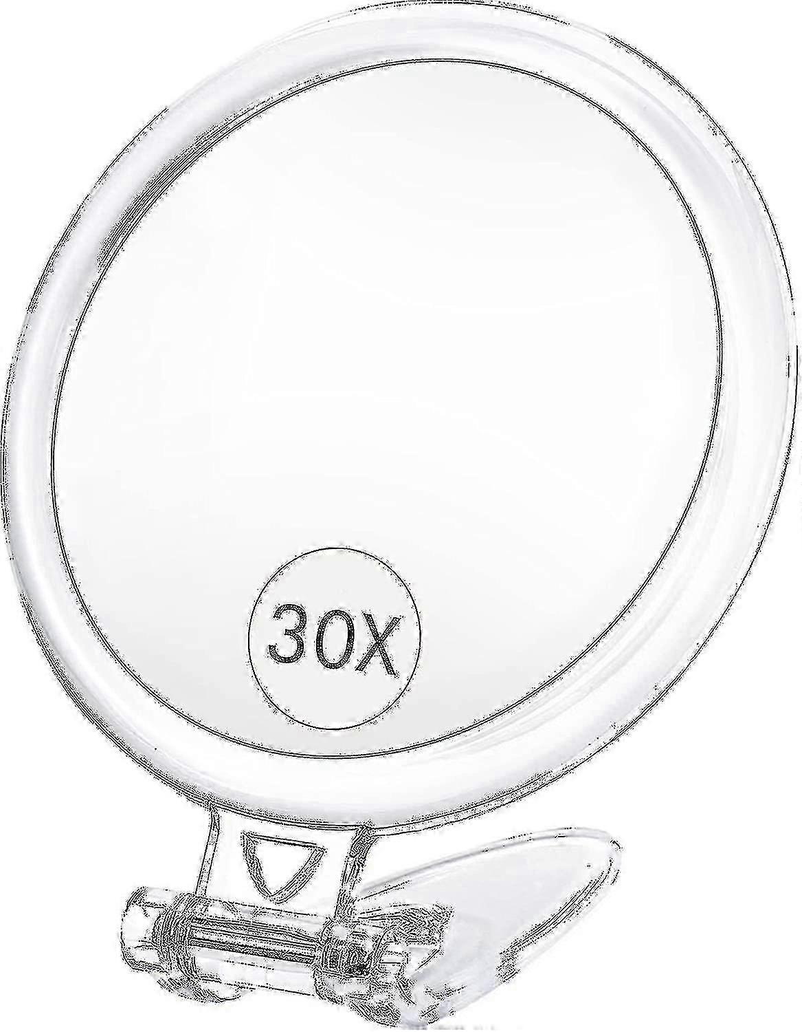 Magnifying Mirror,30x Hand Mirror With Handle,travel Magnifying Mirror With Double-sided 1x/30x Magnification,5 In Handheld Magnifying Mirror,foldable