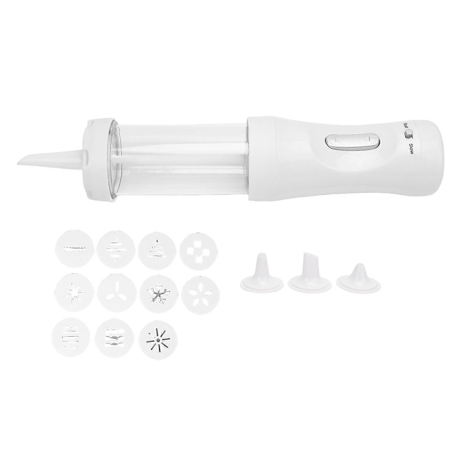 Cookie Press Kit Electric Cookie Press Maker with 12 Discs and 4 Tips Home Baking Tool