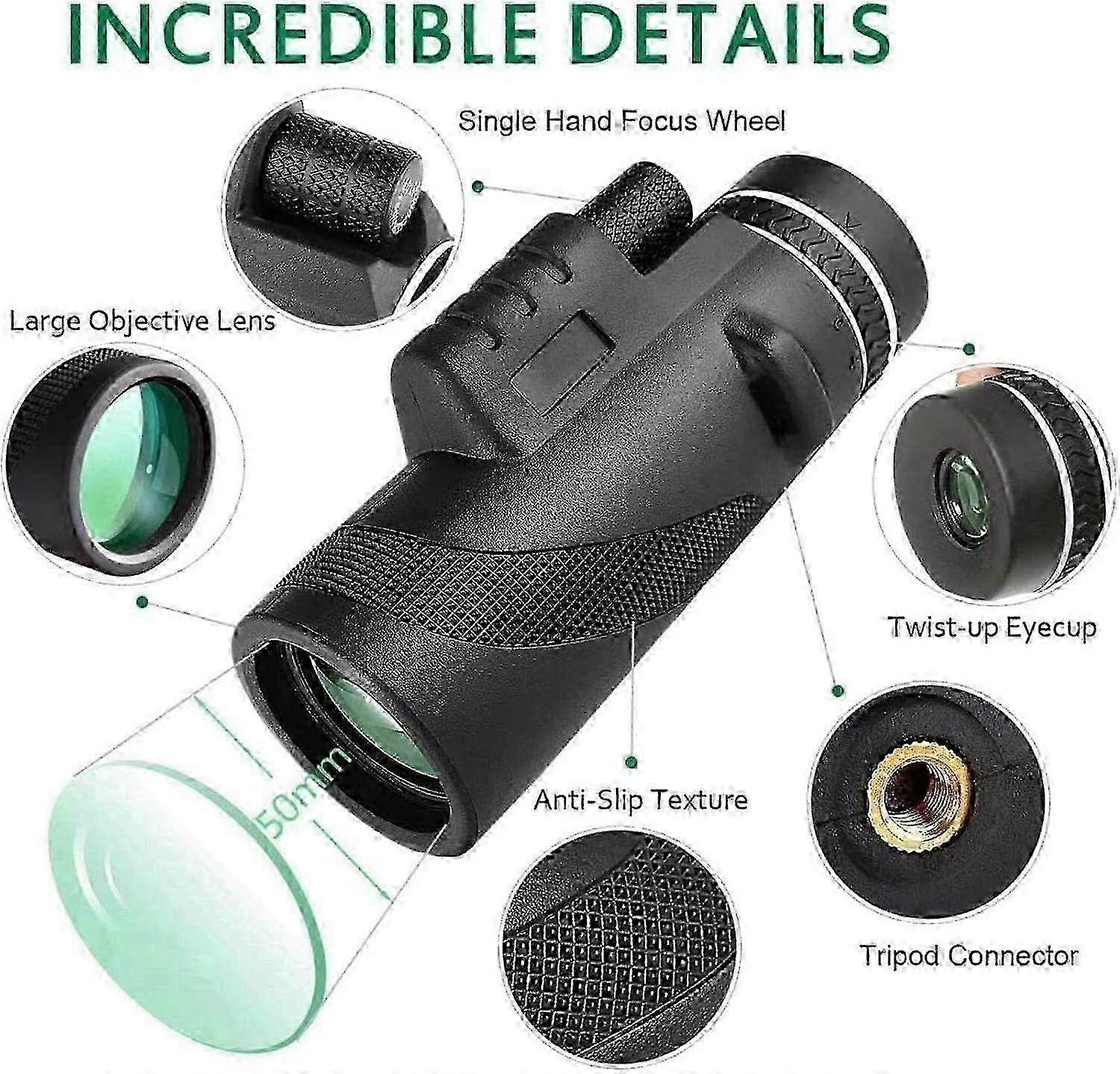 High Power Monocular Telescope,HD Monocular Generation with Smartphone Telescope for Bird Watching Monocular Hiking Boat Fishing 2025