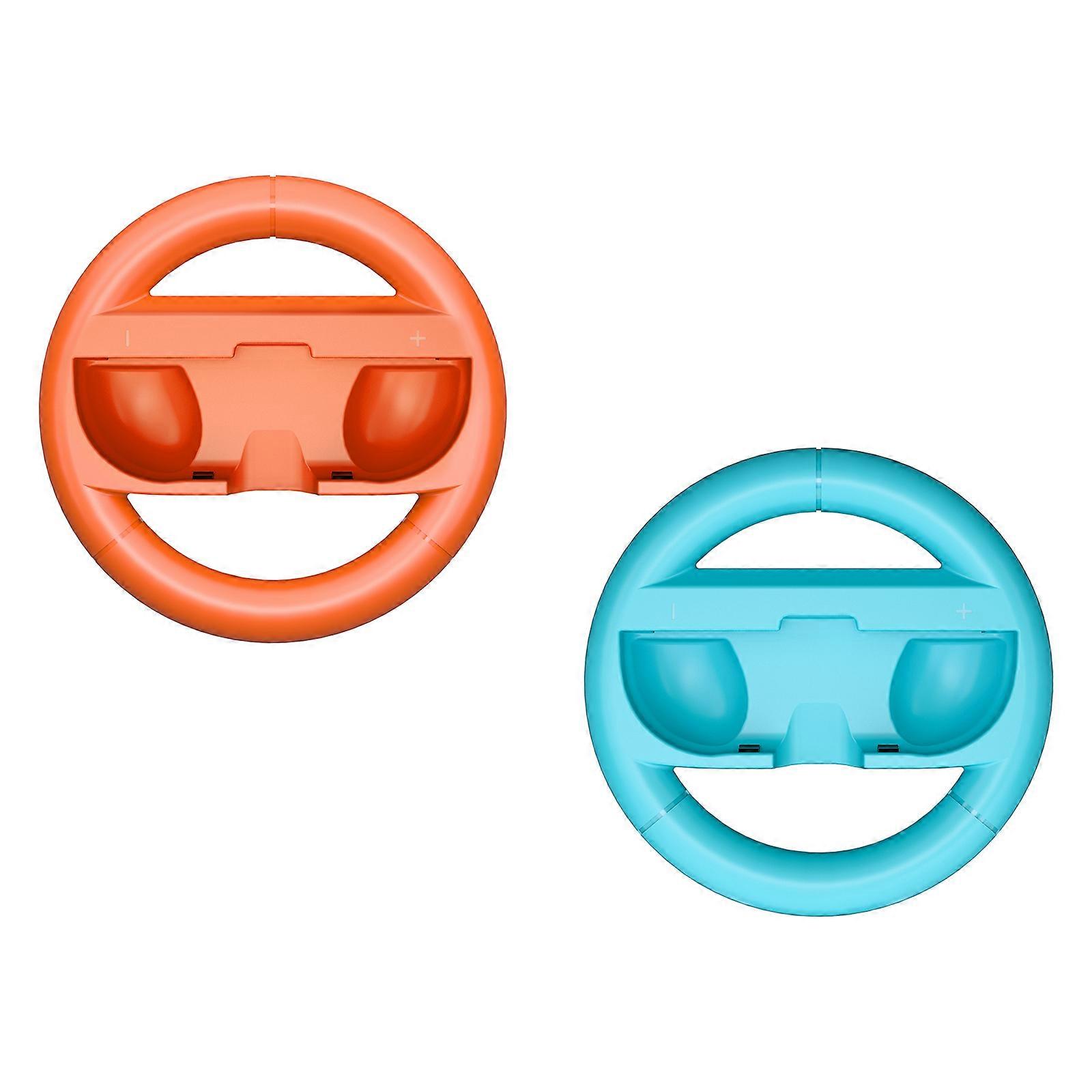 1 Pair Controller Racing Wheel Accessory Secure Grip Design Anti Fatigue Handle for NS2 Handle Blue+Orange Multicolor