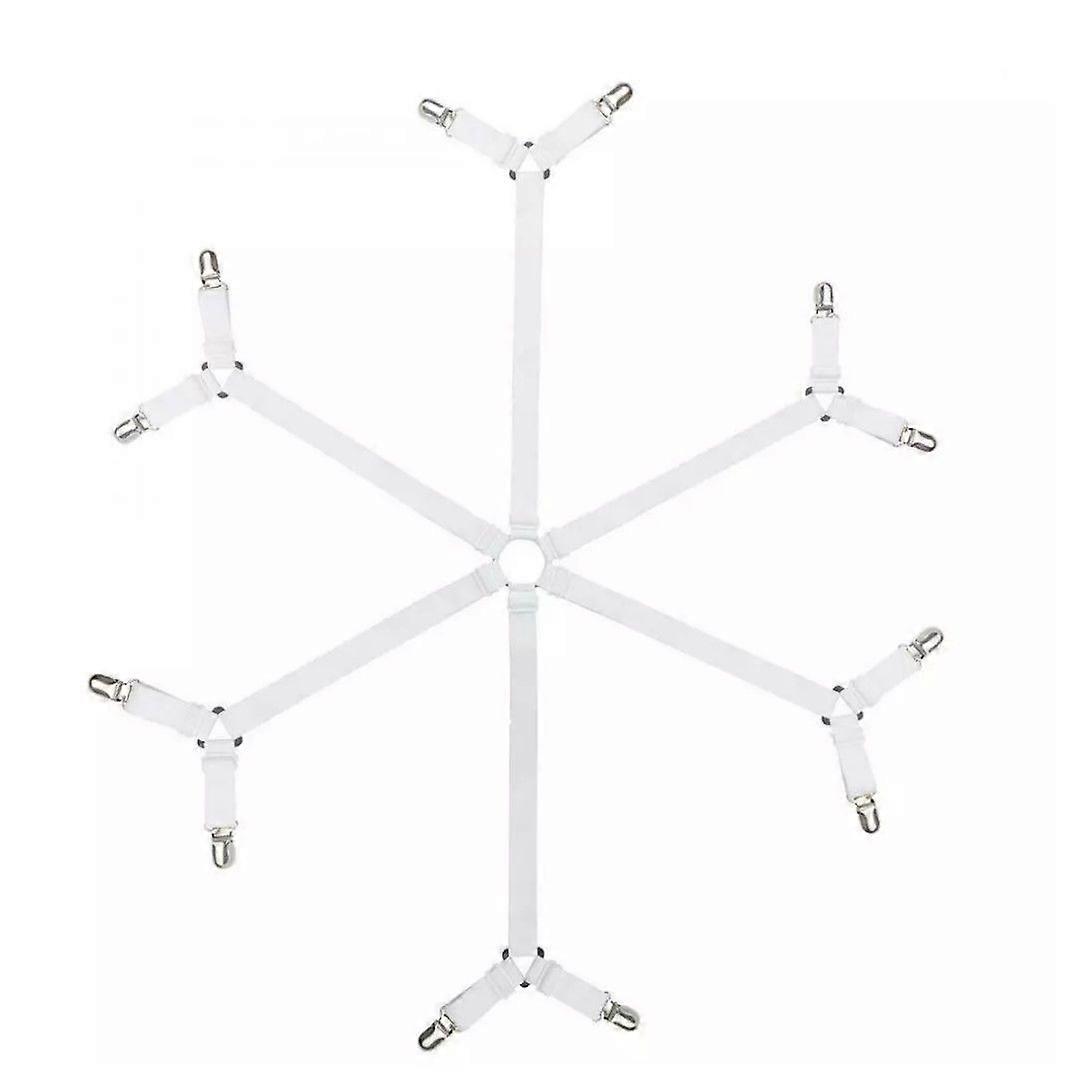 Toweter Sheet Strap,Bed Sheet Clip,3 Way 6 Sides Adjustable Elastic and Firm,Suitable for All Round and Square Mattresses (1pcs White)