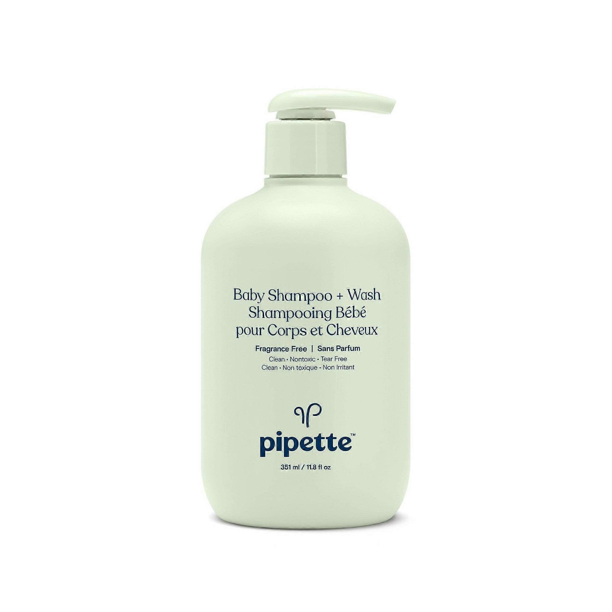 Pipette Baby Shampoo + Wash, Fragrance Free, 12 Oz
