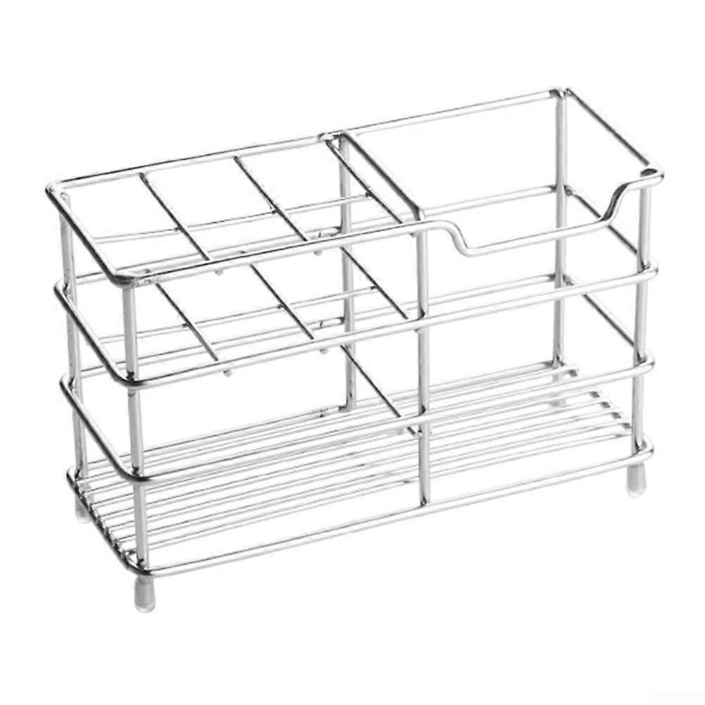 Toothbrush Holder Stainless Steel Rustproof Wall Mount for Bathroom Organization Silver