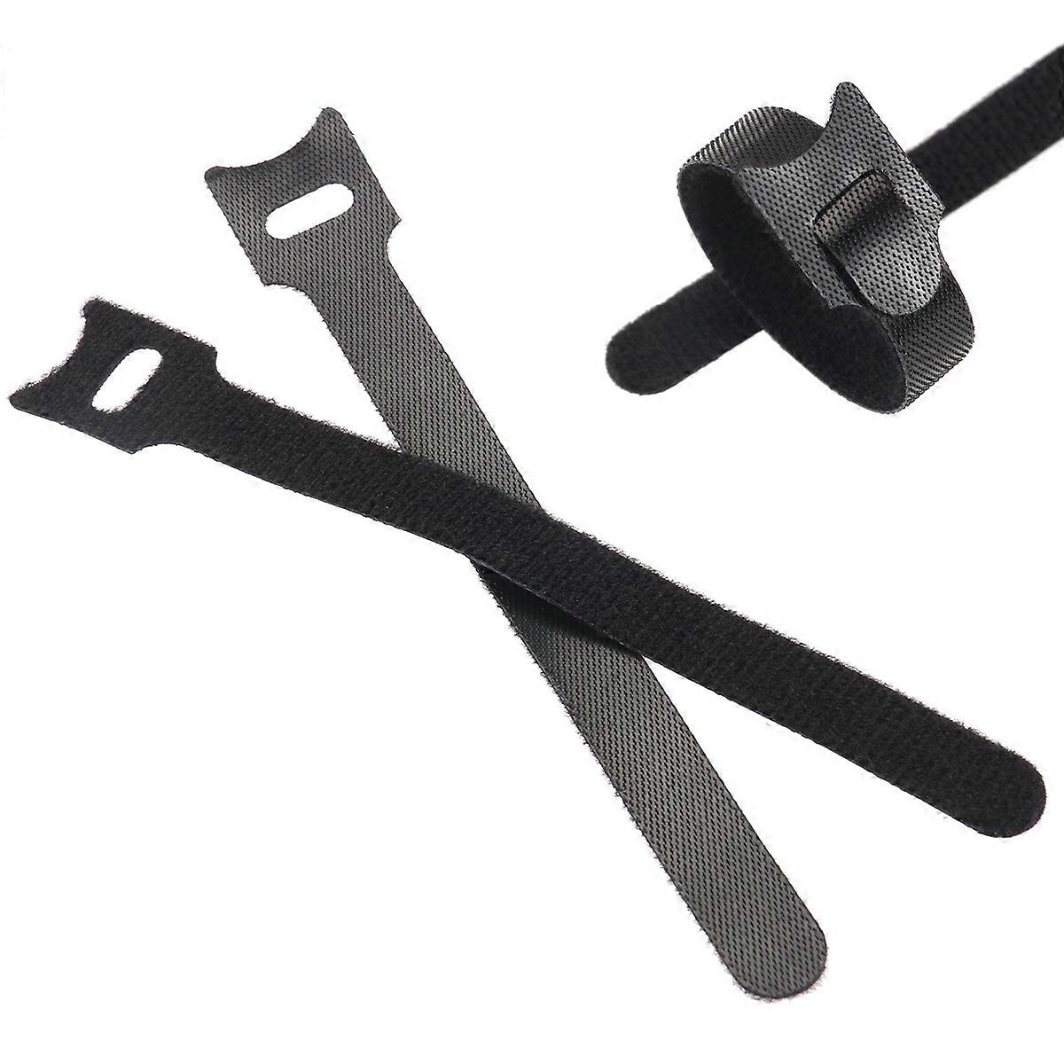 Tape Cable Ties for Fastening 100Pcs Black Reusable Hook and Loop Cable Straps